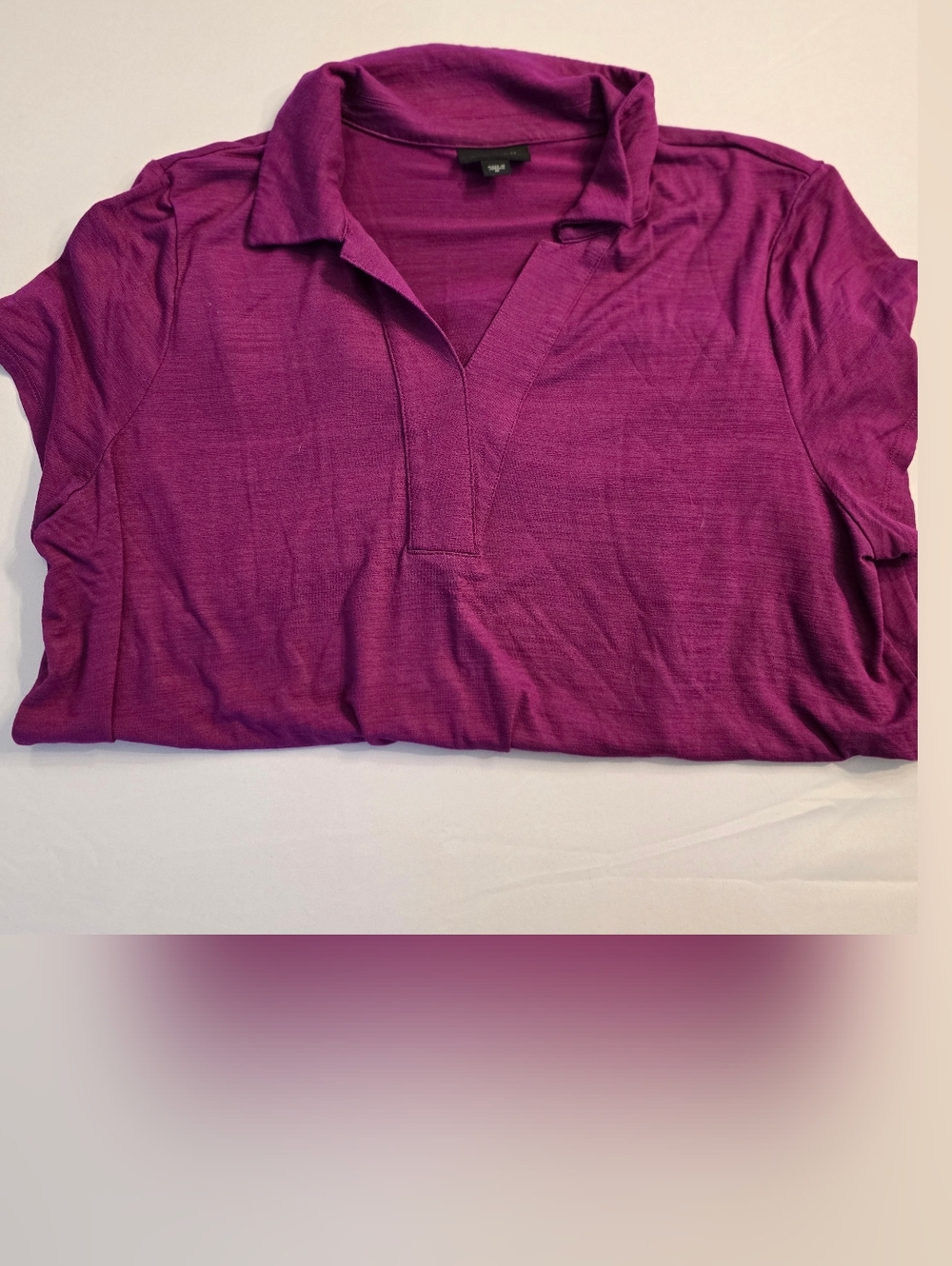 J.Jill Magenta Slub Knit Polo Shirt Size Medium